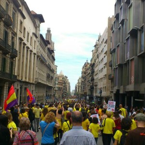 Die Fahnen der spanischen Republik in Barcelona