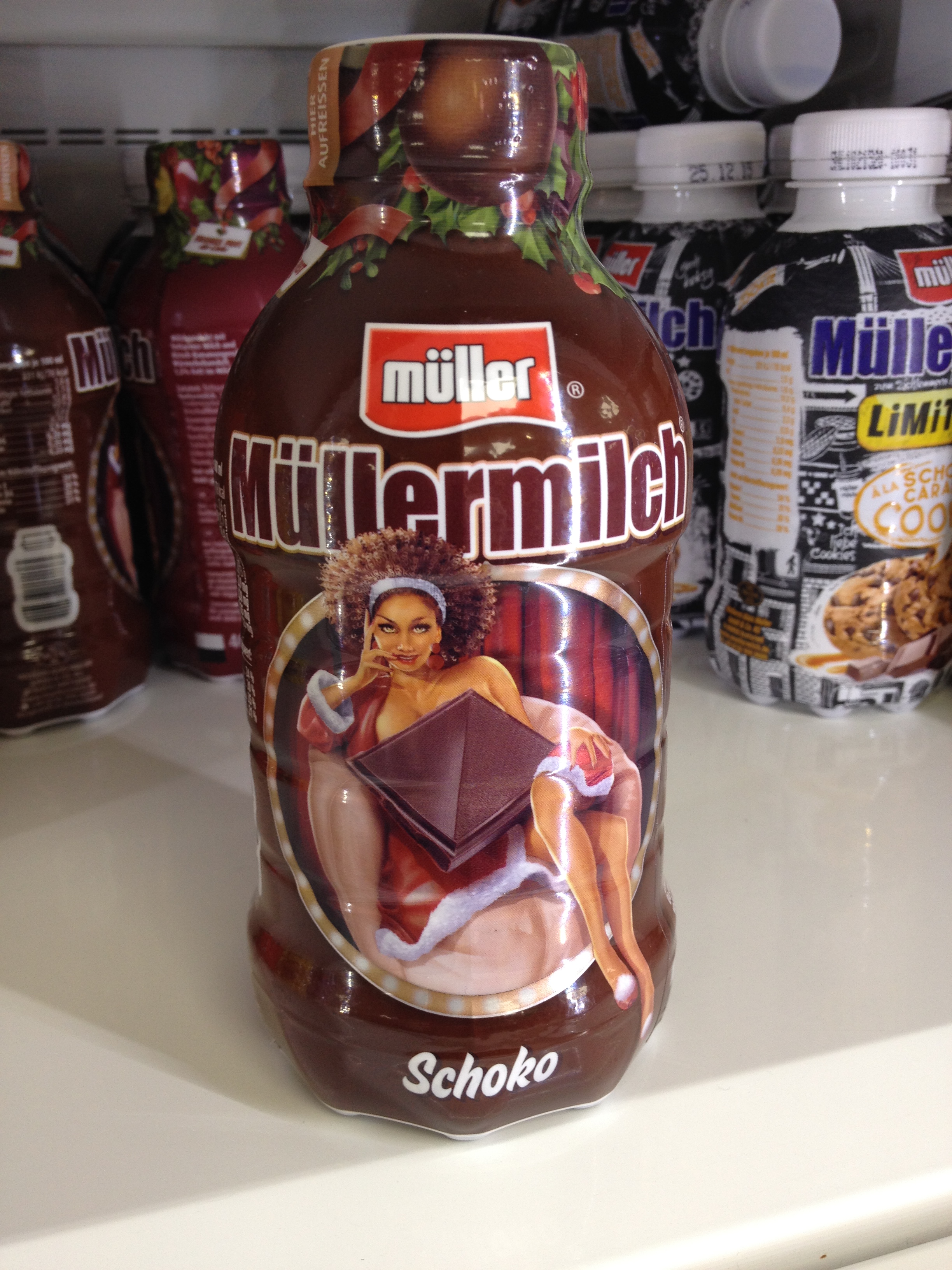für und der Werbung in rassistische sexistische Müller-Milch steht